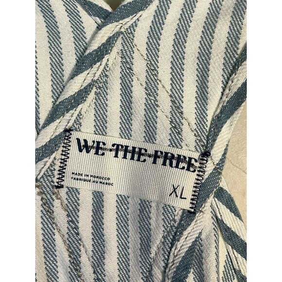 Free People We The Free Railroad Striped Ziggy Shortalls - Picture 11 of 13